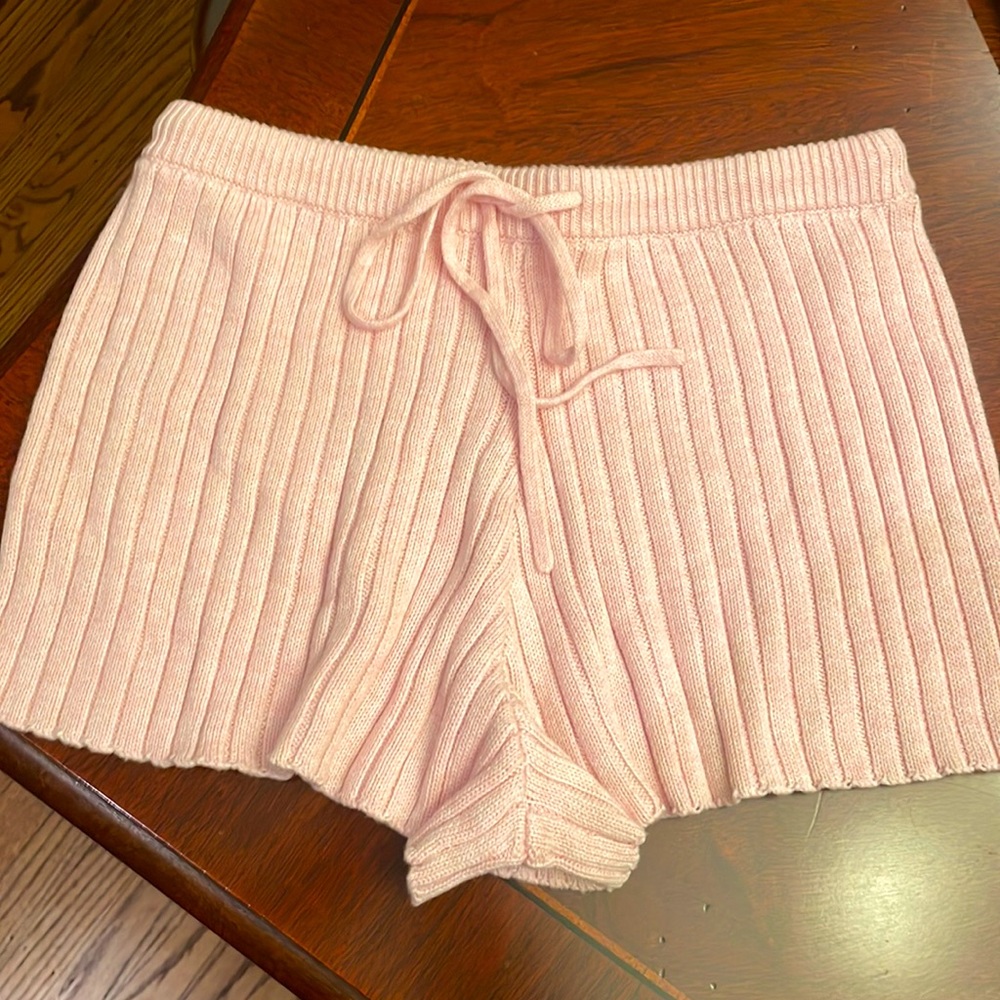 Comfortable, cozy LIGHT pink shorts for bed, lounging or over a bathing suit!